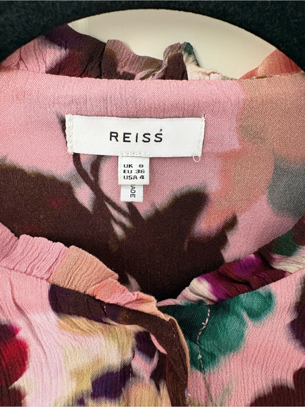 Reiss Phoenix Floral Yoke Detail Blouse Size 4 - Picture 3 of 9